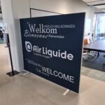 Akoestische divider met foto afbeelding logo kantoor maatwerk